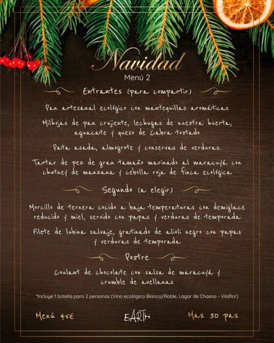 Menú 2 para cenas de empresa